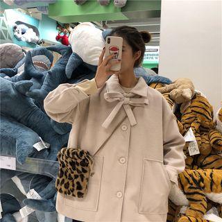 Bow Accent Button Jacket