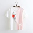 Short-sleeve Two-tone Printed T-shirt