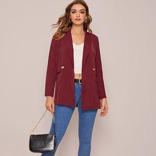 Houndstooth Double Button Blazer