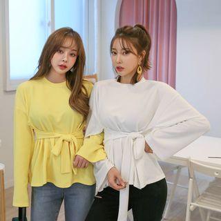 Tie-waist Plain T-shirt