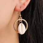 Shell Alloy Hoop Dangle Earring 1 Pair - 01 - 4535 - Kc Gold - One Size
