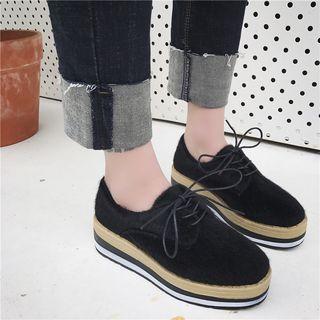 Faux-fur Platform Oxford Shoes