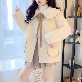 Peter Pan-collar Bow-accent Jacket