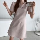 Peterpan-collar Contrast-trim Minidress