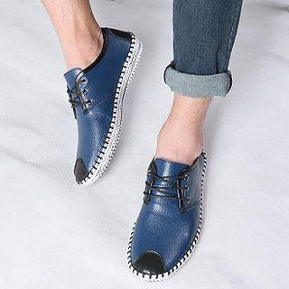 Genuine-leather Stitched Oxfords