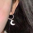 Alloy Moon Dangle Earring 1 Pair - 0694a - Silver - One Size