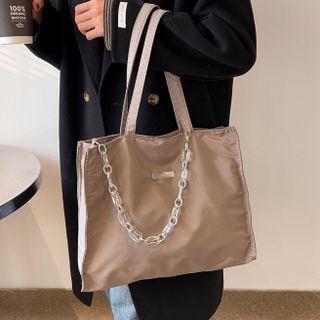 Nylon Tote Bag With Acrylic Chain