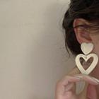 Heart Alloy Dangle Earring 1 Pair - Beige - One Size