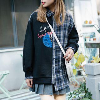 Plaid Color-block Jacket