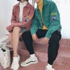 Couple Matching Lettering Buttoned Jacket