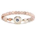 Rhinestone Gemstone Bead Bracelet Y1117 - Pink - One Size