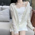 Lace Panel Cardigan Milky White - One Size