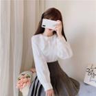 Embroidered Peter-pan-collar Blouse White - One Size