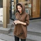Kangaroo-pocket Long Thick Hoodie