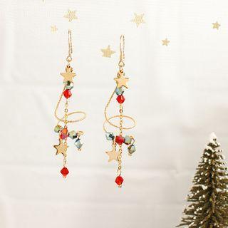 Christmas Star Faux Crystal Dangle Earring