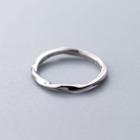 925 Sterling Silver Twisted Open Ring S925 Silver - Silver - One Size