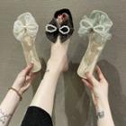 Block-heel Lace Bow Sandals