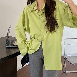 Asymmetrical Shirt / High Waist Wide Leg Pants