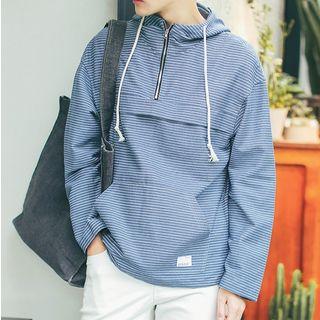 Pinstriped Half Zip Hoodie