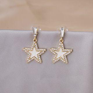 Rhinestone Star Dangle Earring E3188 - As Shown In Figure - One Size