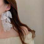 Petal Lace Fringed Earring 1 Pair - Gold & White - One Size
