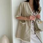 Lace-trim Linen Blend Jacket