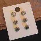 Set: Retro Rhinestone Earring C20a - Set - Earrings - 1 Pair - One Size