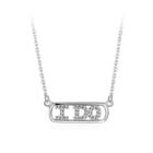 925 Sterling Silver Fashion Bright Letter I Do Cubic Zircon Necklace Silver - One Size