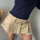 Low Rise Mini Pleated Skirt