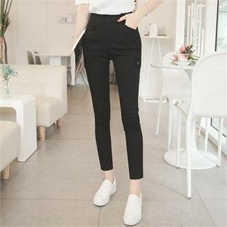 Band-waist Cargo-pocket Skinny Pants