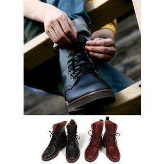 Genuine-leather High-top Oxfords