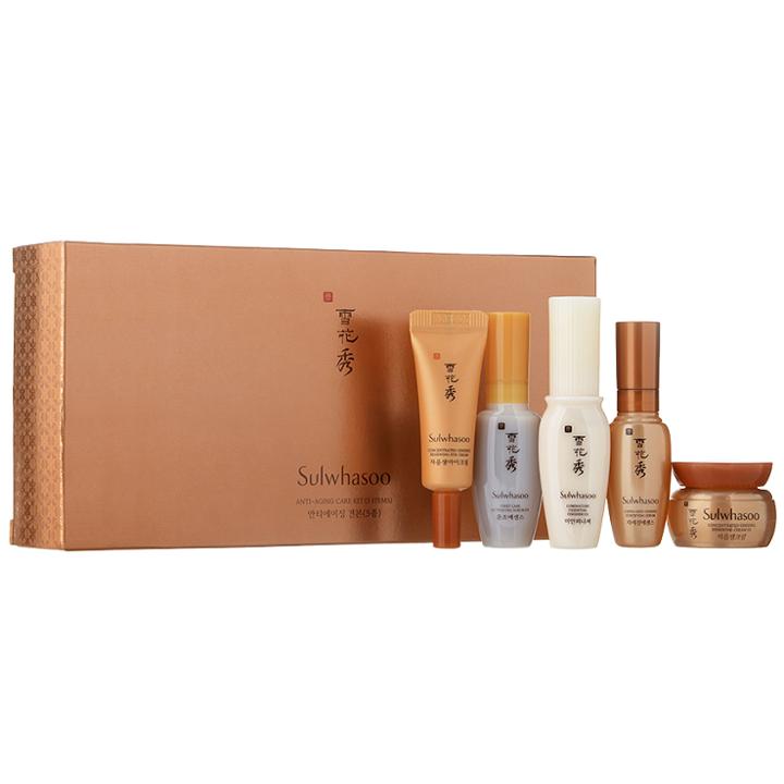 Sulwhasoo - Anti-aging Care Kit: First Care Activating Serum Ex 8ml + Capsulized Ginseng Fortifying Serum 8ml + Concentrated Ginseng Renewing Eye Cream 3ml + Concentrated Ginseng Renewing Cream Ex 5ml + Luminature Essential Finisher Ex 8ml  5 Pcs