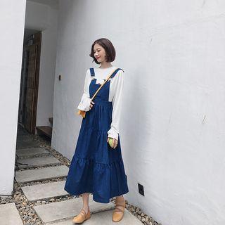 Tiered Dungaree Dress