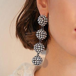 Rhinestone Bead Dangle Earring 1 Pair - As Shown In Figure - One Size