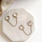 Chain Double-piercing Drop Earring / Clip-on Earring