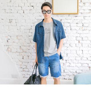 Pocket Short Sleeve Denim Shirt