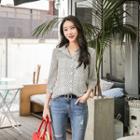 3/4-sleeve Polka-dot Shirt