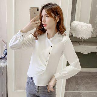 Long-sleeve Irregular Blouse