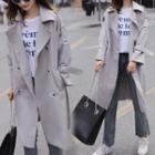 Double-breasted Tie-waist Long Trench Coat