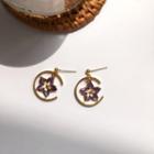 Rhinestone Star Dangle Earring 1 Pair - S925 Silver - Earrings - One Size