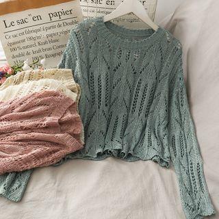 Loose-fit Open-knit Crop Top In 5 Colors