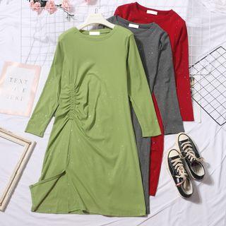 Long Sleeve Split-hem Dress