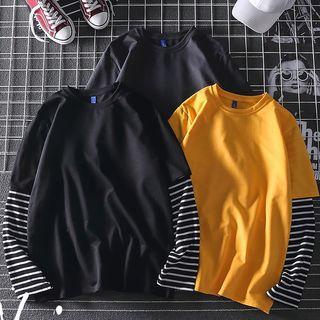Couple Matching Striped Panel Sweatshirt