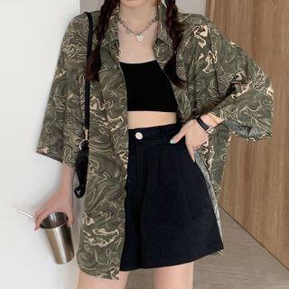 Printed Short-sleeve Shirt Camouflage - One Size