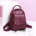 Faux Leather Flap Accent Backpack