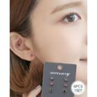 Rhinestone Stud Earrings Set (6 Pcs)