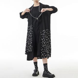 Notch Lapel Pleated Panel Vest