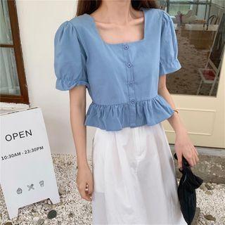 Square Neck Puff Sleeve Blouse