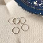 Stacking Ring Set Of 5 (rhinestone / Slim) Silver - One Size