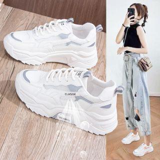 Two-tone Lace-up Chunky Sneakers